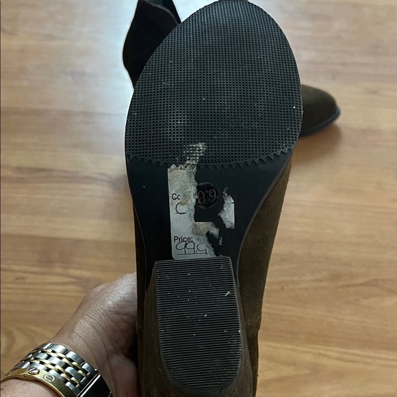 Olive green Suede Ankle Boots - Picture 3 of 4